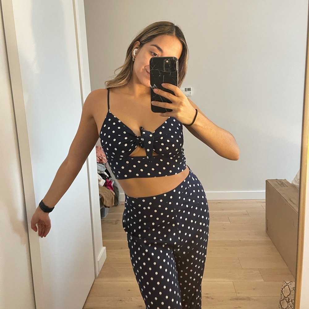 Nasty Gal 2-Piece Polka Dot Set Size S